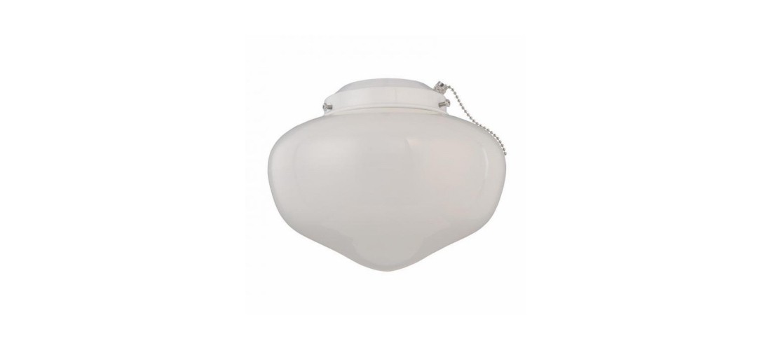 Westinghouse 77853 Schoolhouse Ceiling Fan Light Kit Semi-Gloss White Semi-Gloss