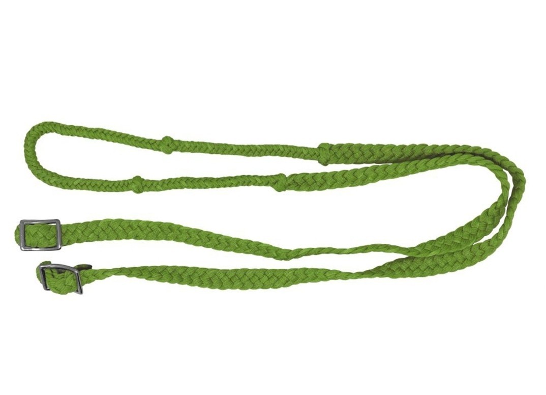 BARREL REINS 7' Long x 1" Wide Braided Nylon Contest Reins with Easy Grip Knots