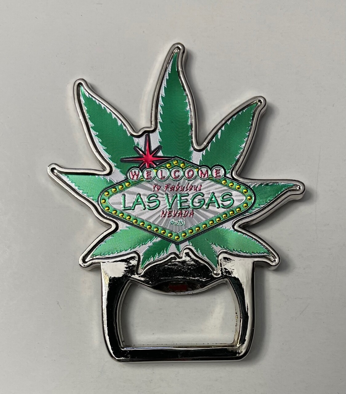 Welcome Las Vegas Sign Casino Magnetic Bottle Opener Beer Pot Leaf Cannabis