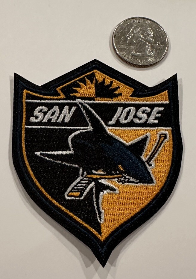 San Jose Sharks Embroidered Iron On Patch 3" x  2.5” Beautiful!!
