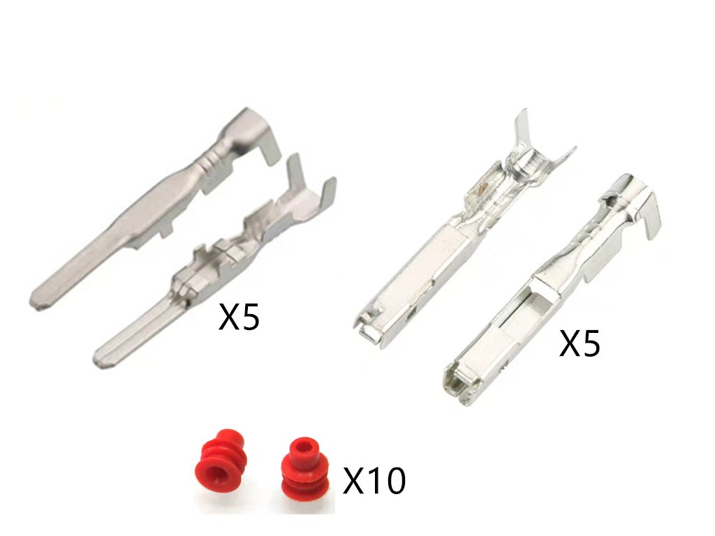 5 x Male Terminals 160073-3102 & 5 x Female Terminals 160073-3106 & 10 x Seals
