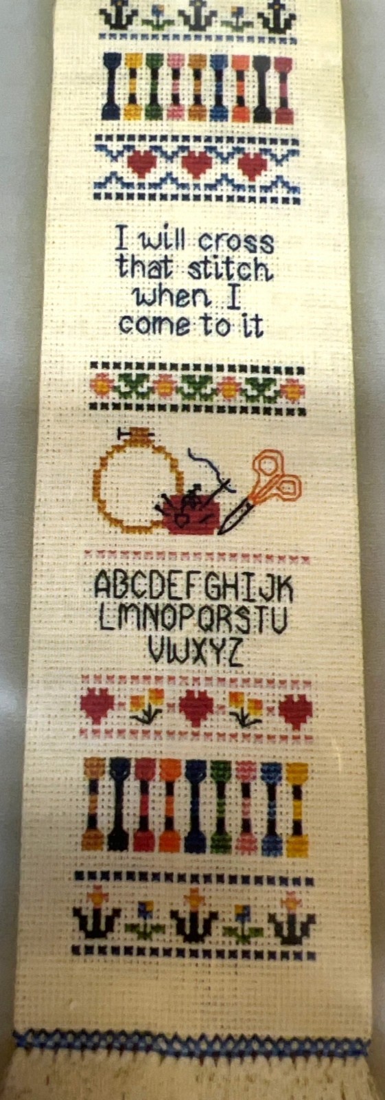 Banner Cross-Stitch Pattern "I Will Cross That Stitch When I Come To It"