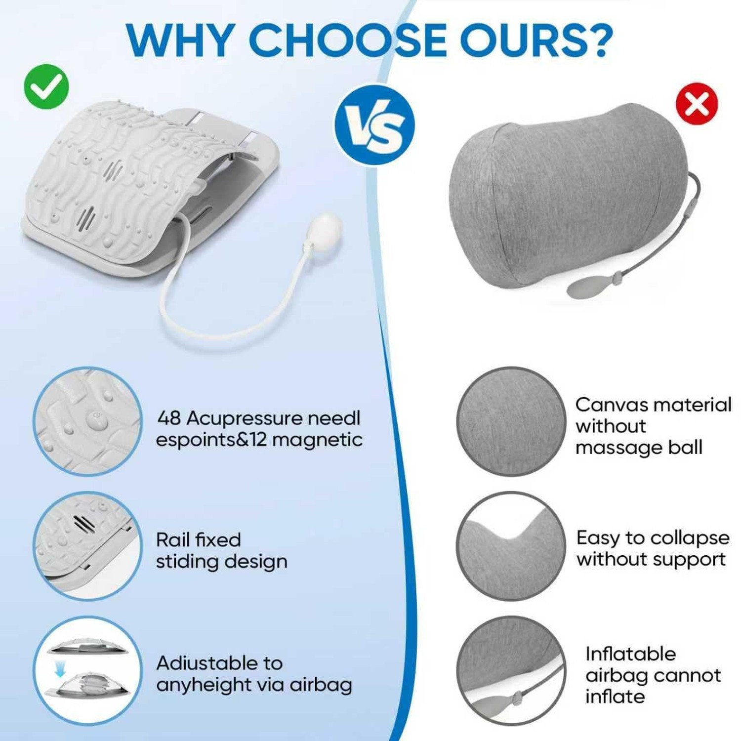 Back Stretcher for Lower Back Pain Relief, Lumbar Support Board | Adjustable ...