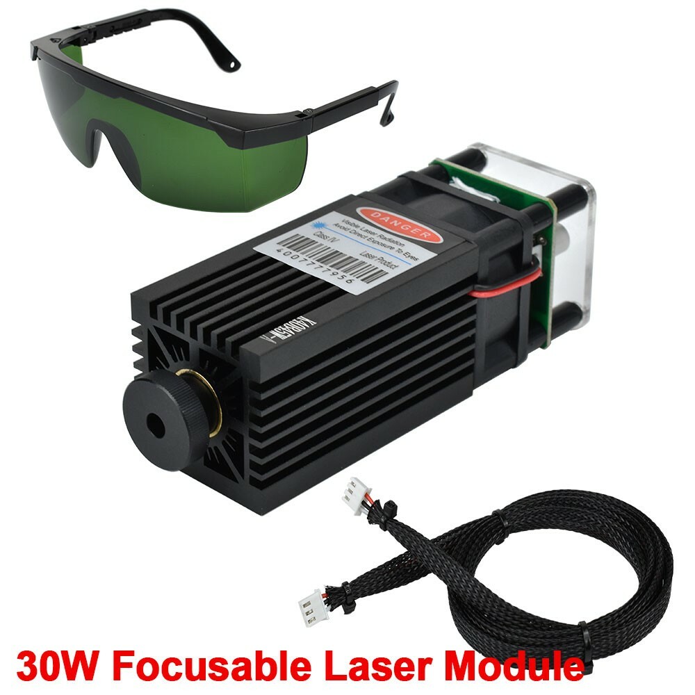 30W CNC Laser Module Head for Laser Engraving Cutting Machine Gift Goggles&Cable
