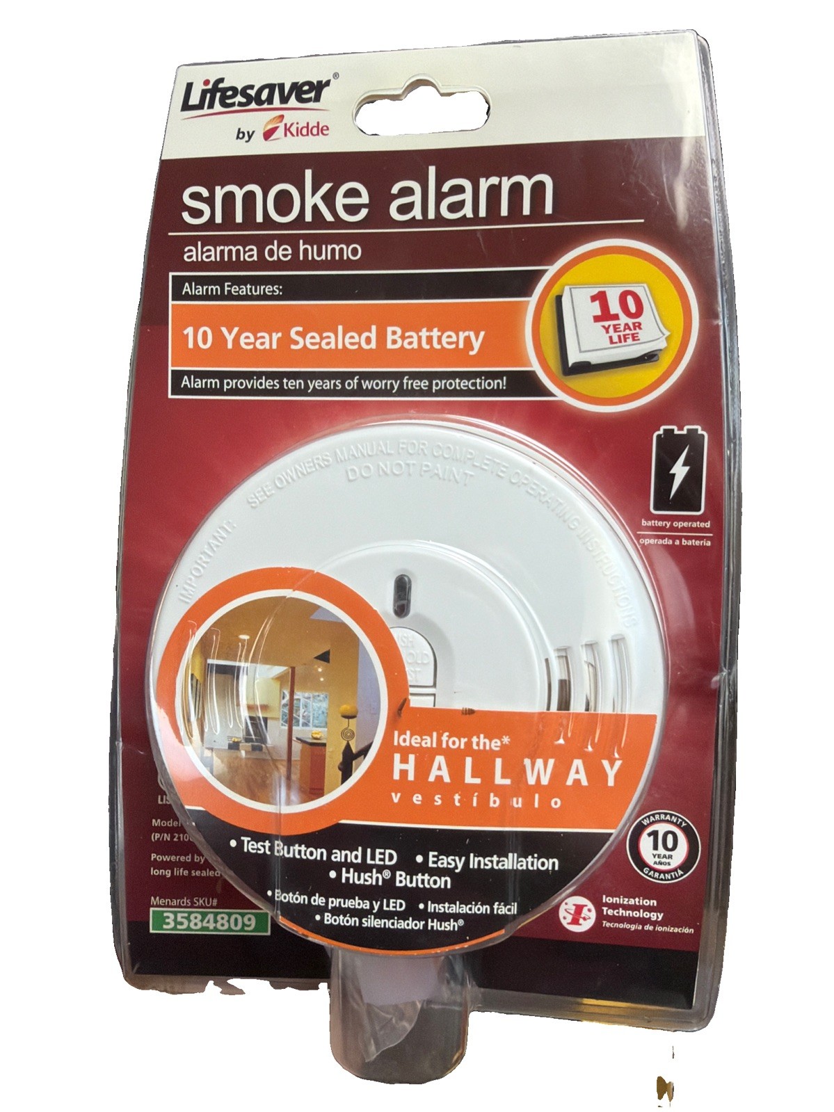 New Lifesaver Kiddie Smoke Alarm Detector Living Area Hall 3584809 Ten Year Life