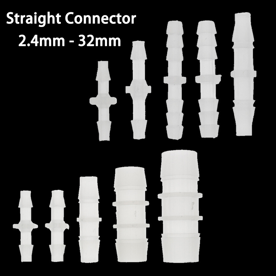 2.4-32mm Straight Hose Joiner Plastic Pipe Tube Connector Pipe Fitting Air Water