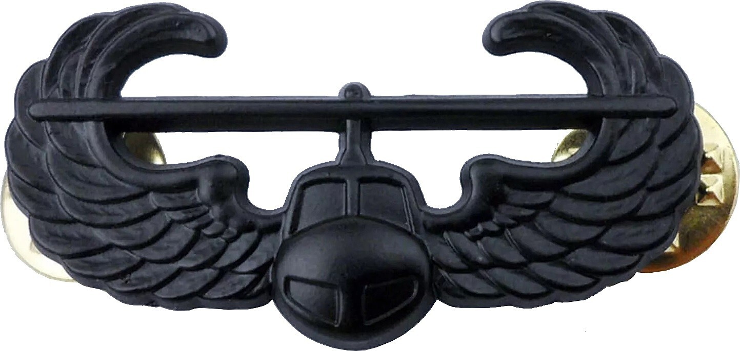 US Army Air Assault Subdued Black Wings Badge Pin