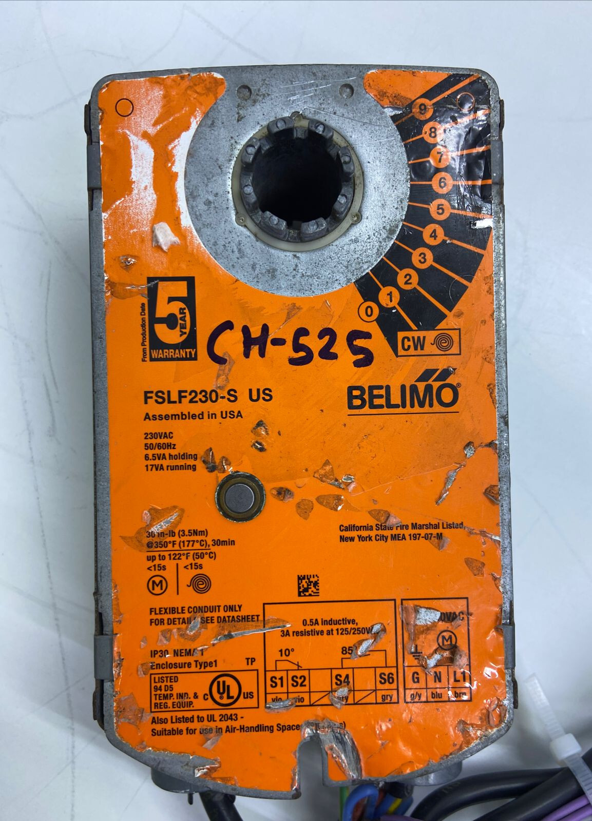 BELIMO FSLF230-S US Spring Return Actuator, CH#525