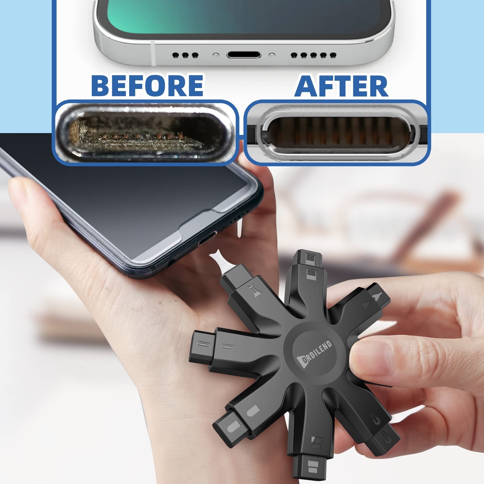 Cleaning Kit, Charging Port & Speaker Cleaner for iPhone Android iPad, Dust R...