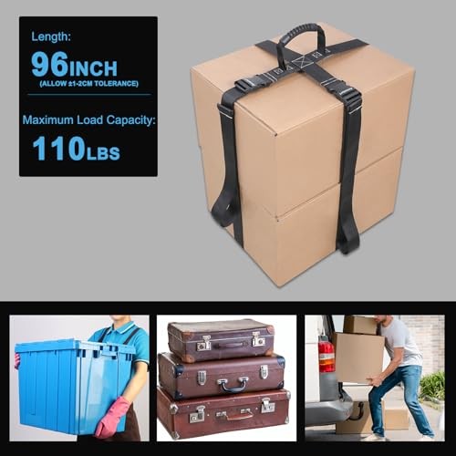 Box Carrying Strap with Handle Adjustable Straps for Battery Box 96 Inch Black