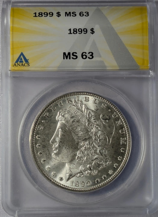 1899 Morgan Silver Dollar ANACS MS-63
