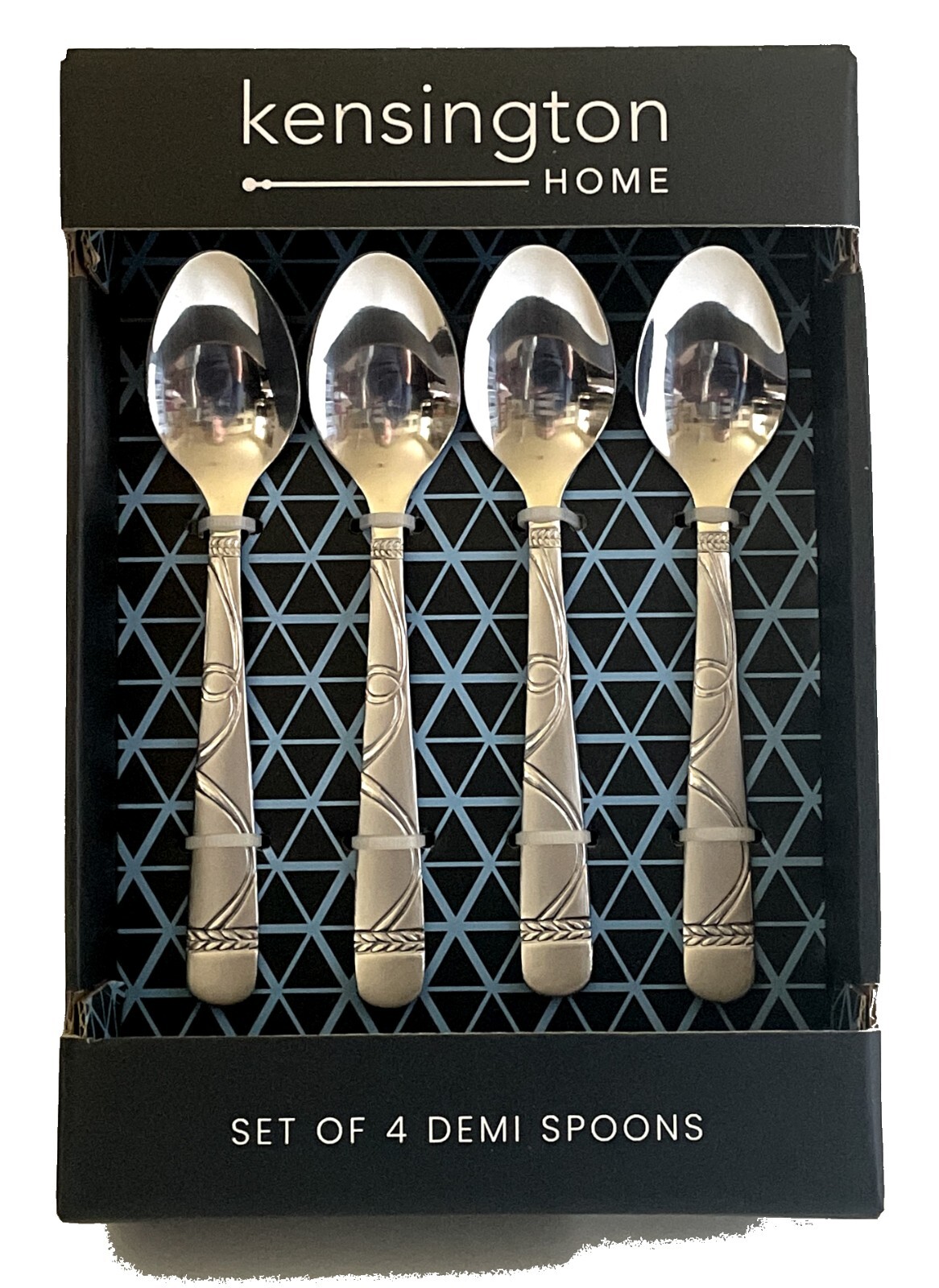 Kensington Home 'Jubilee Frost' Demi Spoon Set of 4 Gifted Box Dish Washer Safe