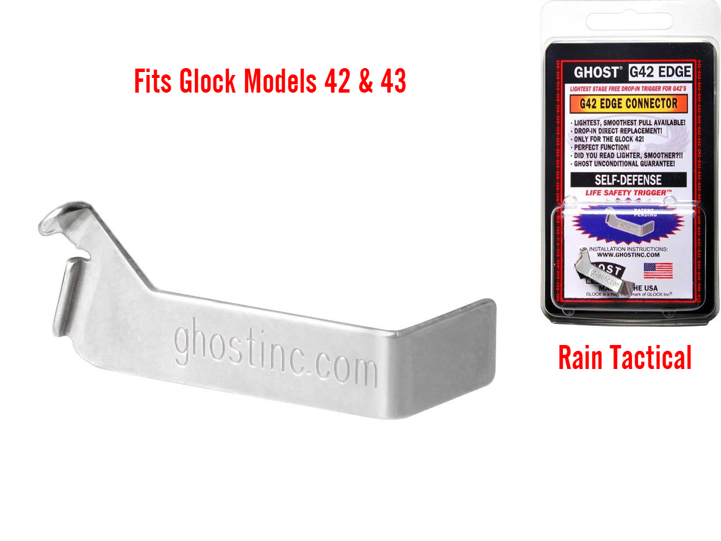 Ghost Edge Glock 42 43 43x 48 3lb Trigger Connector & ISMI Spring Plus 25% XP