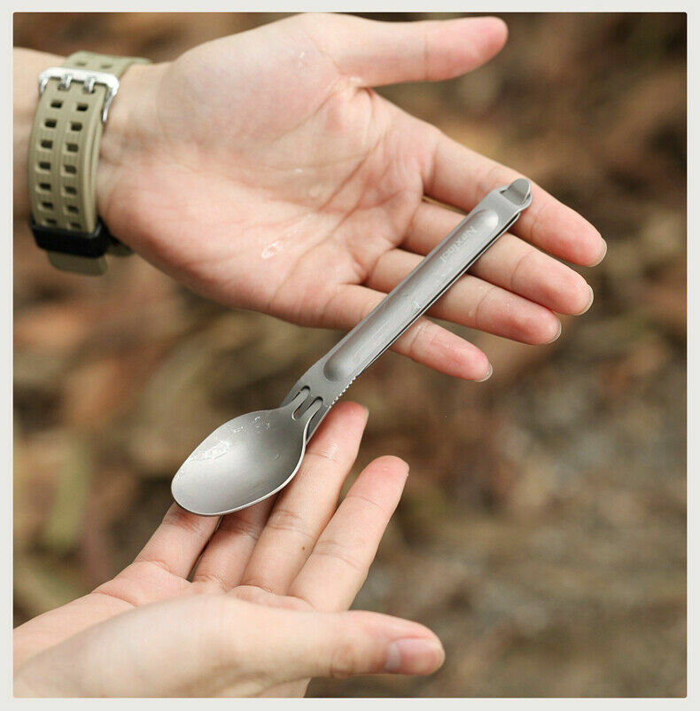 NEXTOOL KT5525 Titanium Spoon Fork Tableware Set Portable Cutlery Ultralight 25g
