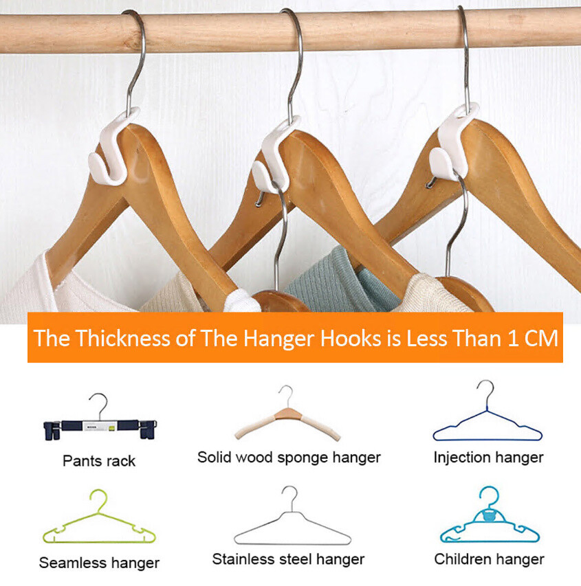 20PCS Clothes Hanger Connector Hooks Hanger Space Saving Organizer US