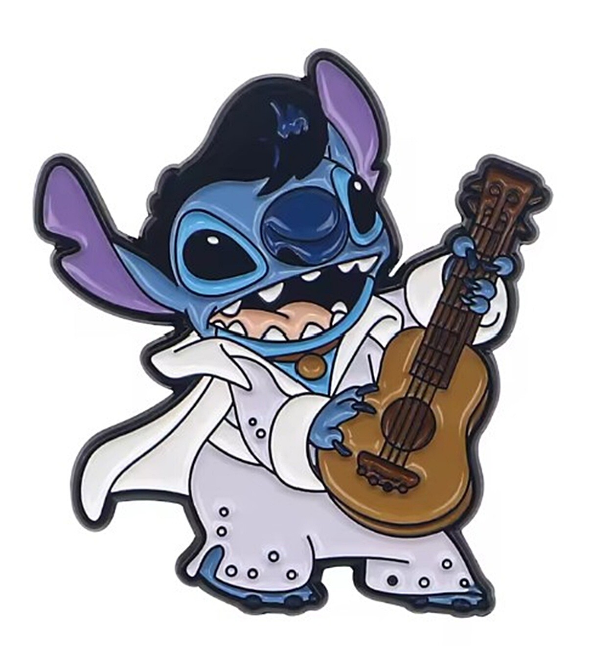 Stitch Rock Star Character 1.2” Tall Metal Enamel Pin
