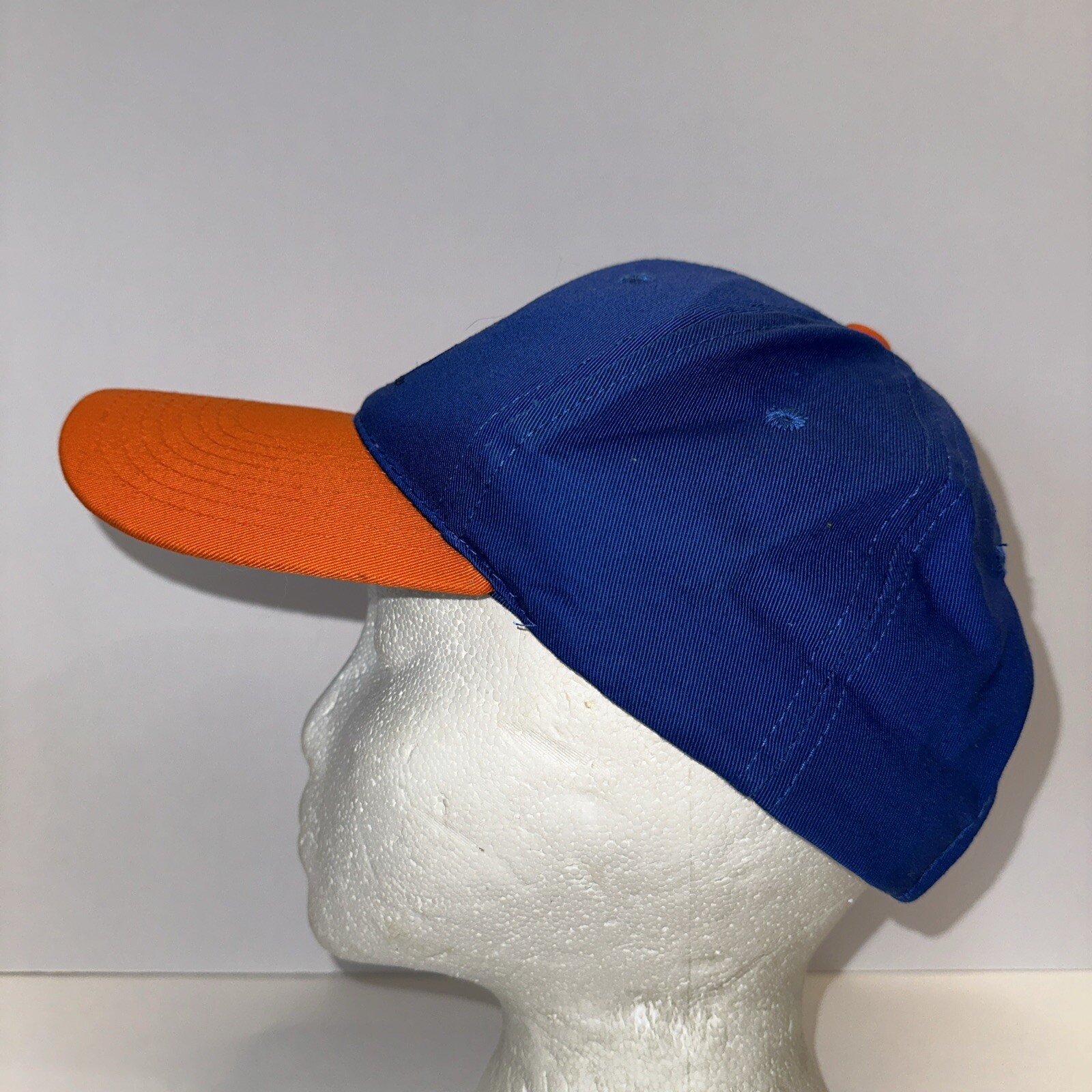Scholastic Clay Target Program Hat Cap Orange Bill Royal Blue Hook Loop EUC