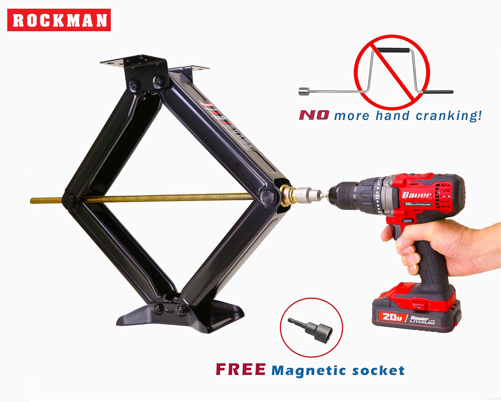 Rockman RV Camper Stabilizer Leveling Scissor Jacks Kit 24" 7500lbs Set 2
