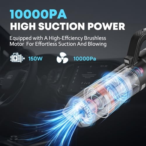 Car Cleaning kit, Car Interior Detailing kit with 10000pa Car Vacuum 25 pcs