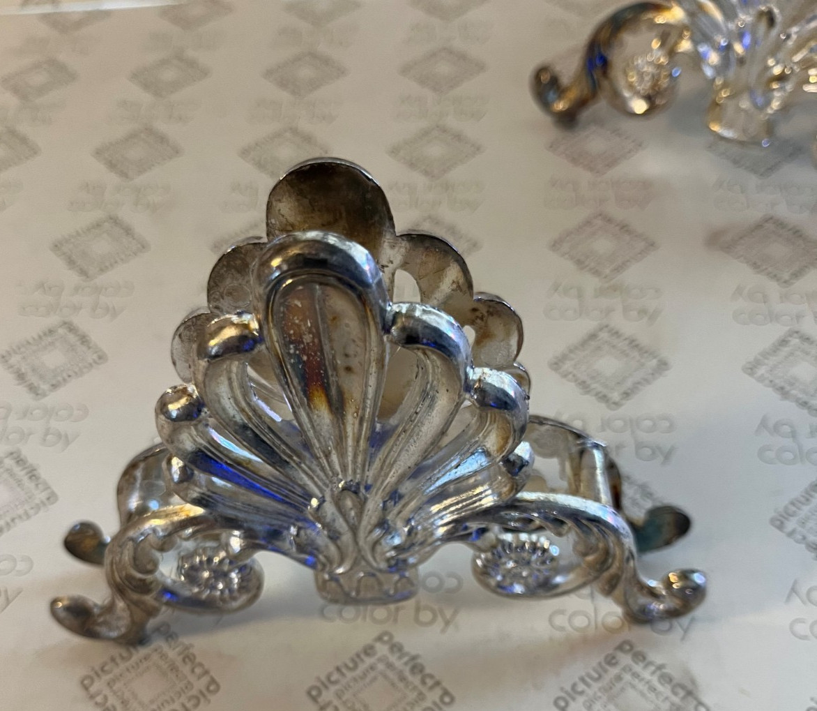 Vintage 3 Piece Silver Plated Buffet Caddies Flatware Holders