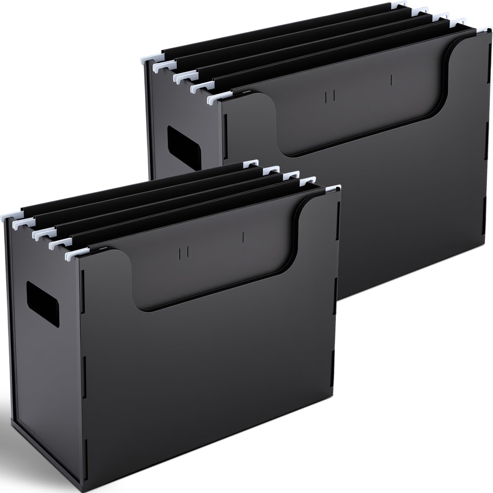 2 Pcs Portable Desktop File, Side Handles, Filing Organizer, Hanging File Fol...
