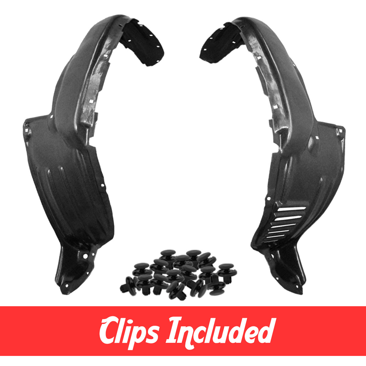 Left & Right Side Fender Liner Set w/ Clips For 2005-2011 Toyota Tacoma 4WD