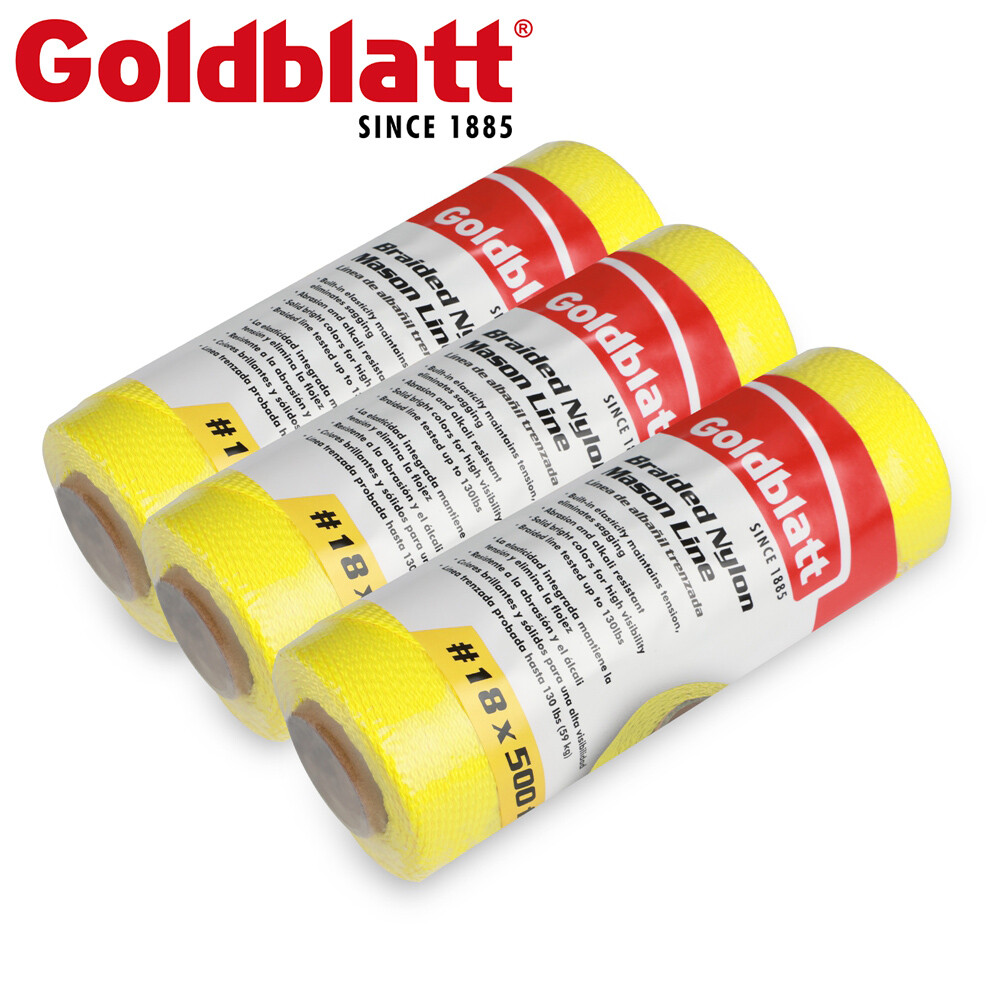 Goldblatt Mason Line 3Roll 500FT#18 Braided Nylon String Line Nylon Twine String