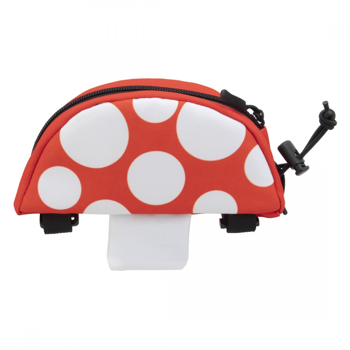 Snack! Mushroom Frame Bag Red/White 8x5x1.5in Hook and Loop Straps