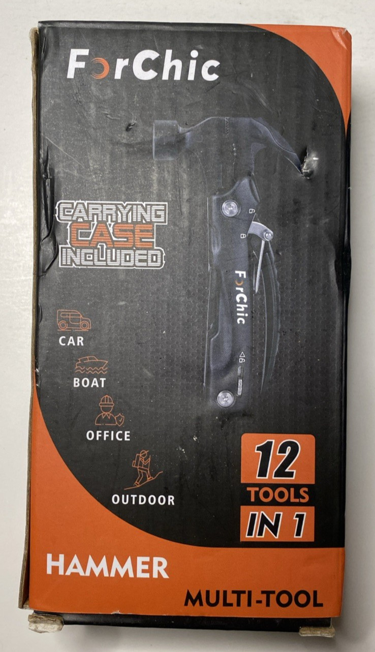 ForChic Hammer Multi-Tool 12-in-1 Folding Multitool w Carrying Case