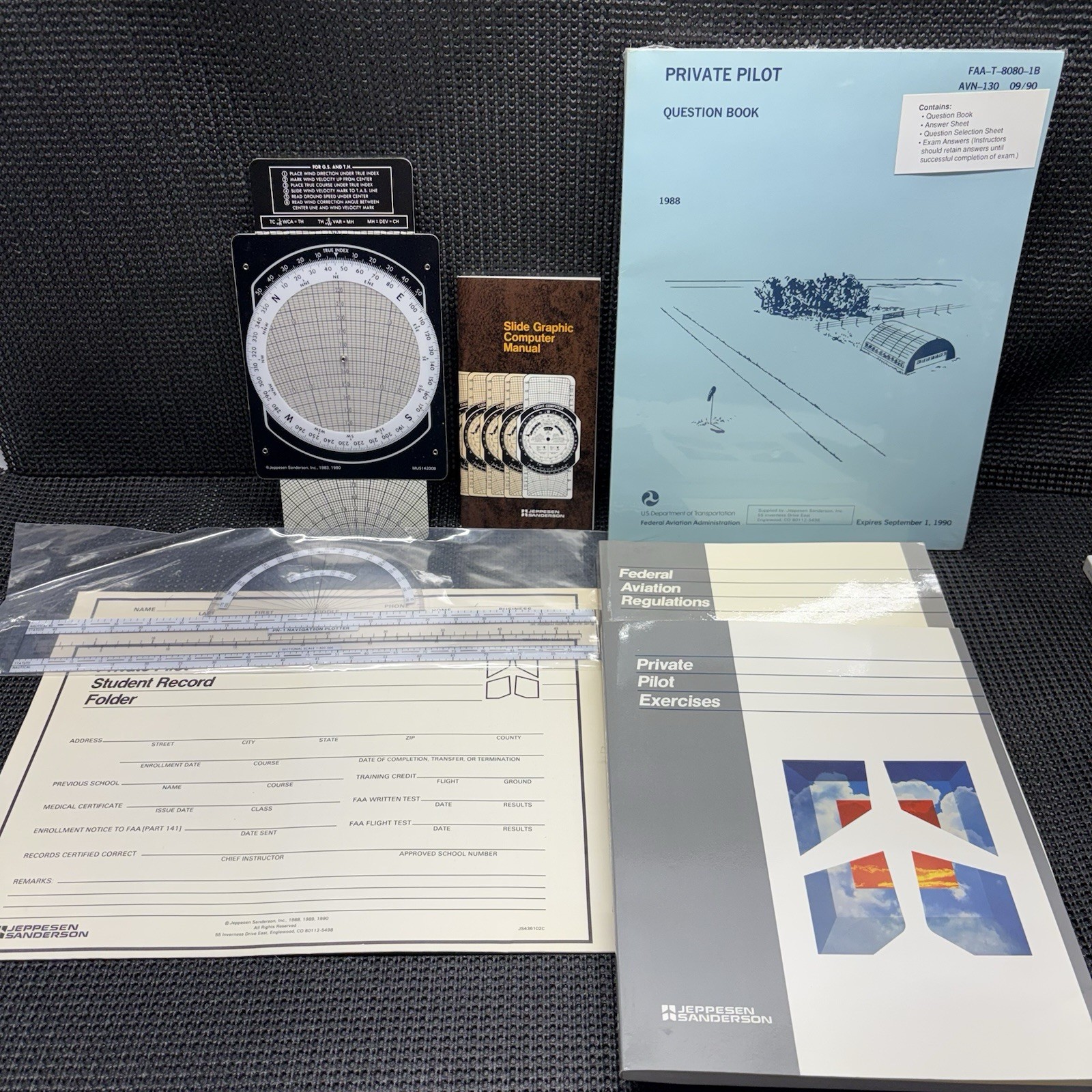 Jeppesen Anderson Private Pilot Lot 80’s 90’s Graphic Computer Test Book + More