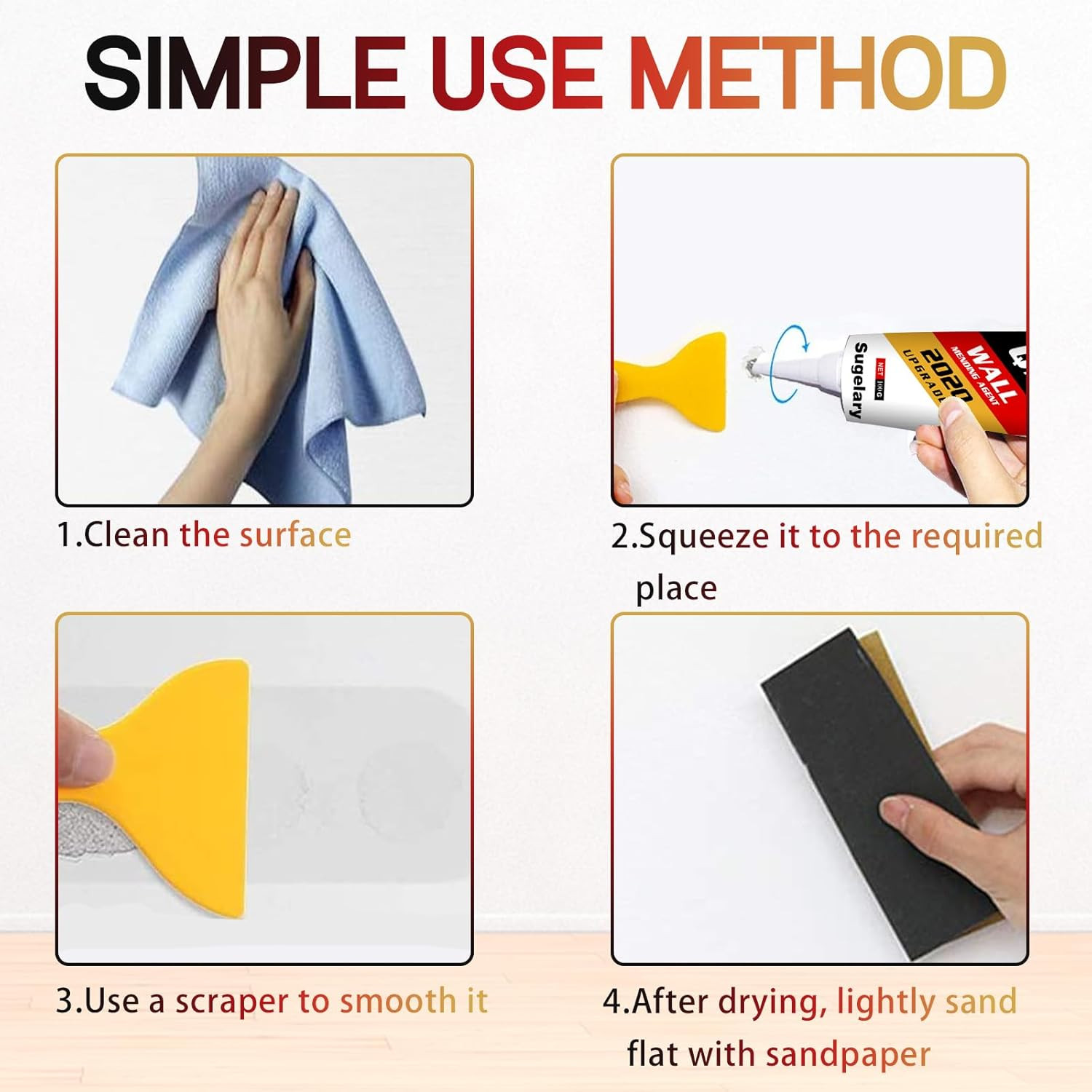 Drywall Patch Repair Kit Spackle Wall Hole Fix Paste w Scraper Tool