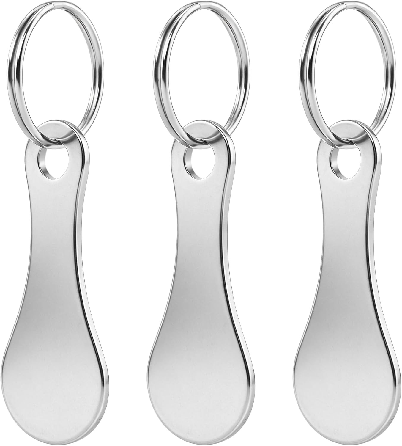 3PCS Shopping Trolley Tokens with Keyring Reusable Grocery Cart Coin Keychain