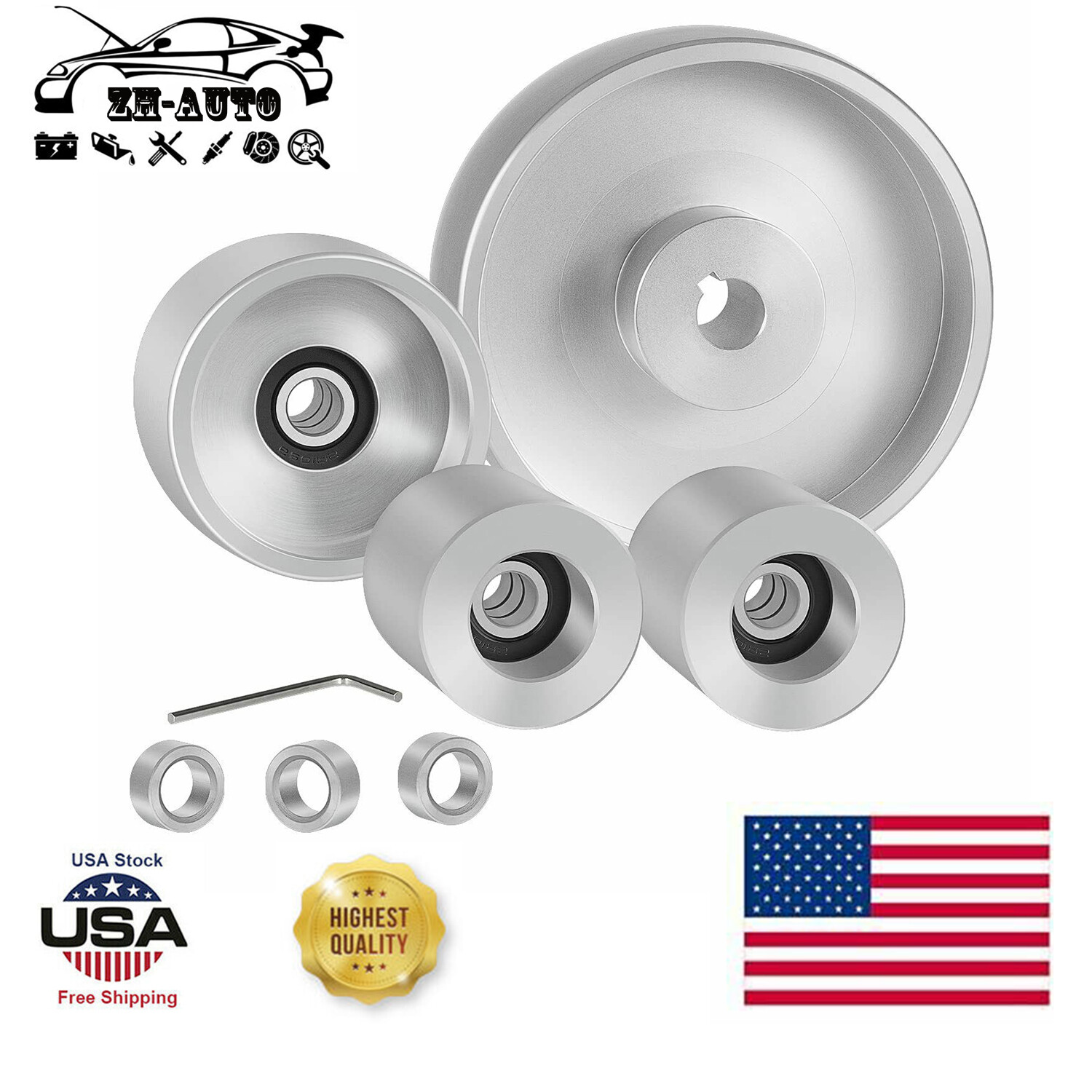 Belt Grinder 2x72" Wheel Set 4" Drive 5/8" Bore 3" Track 2" Idler