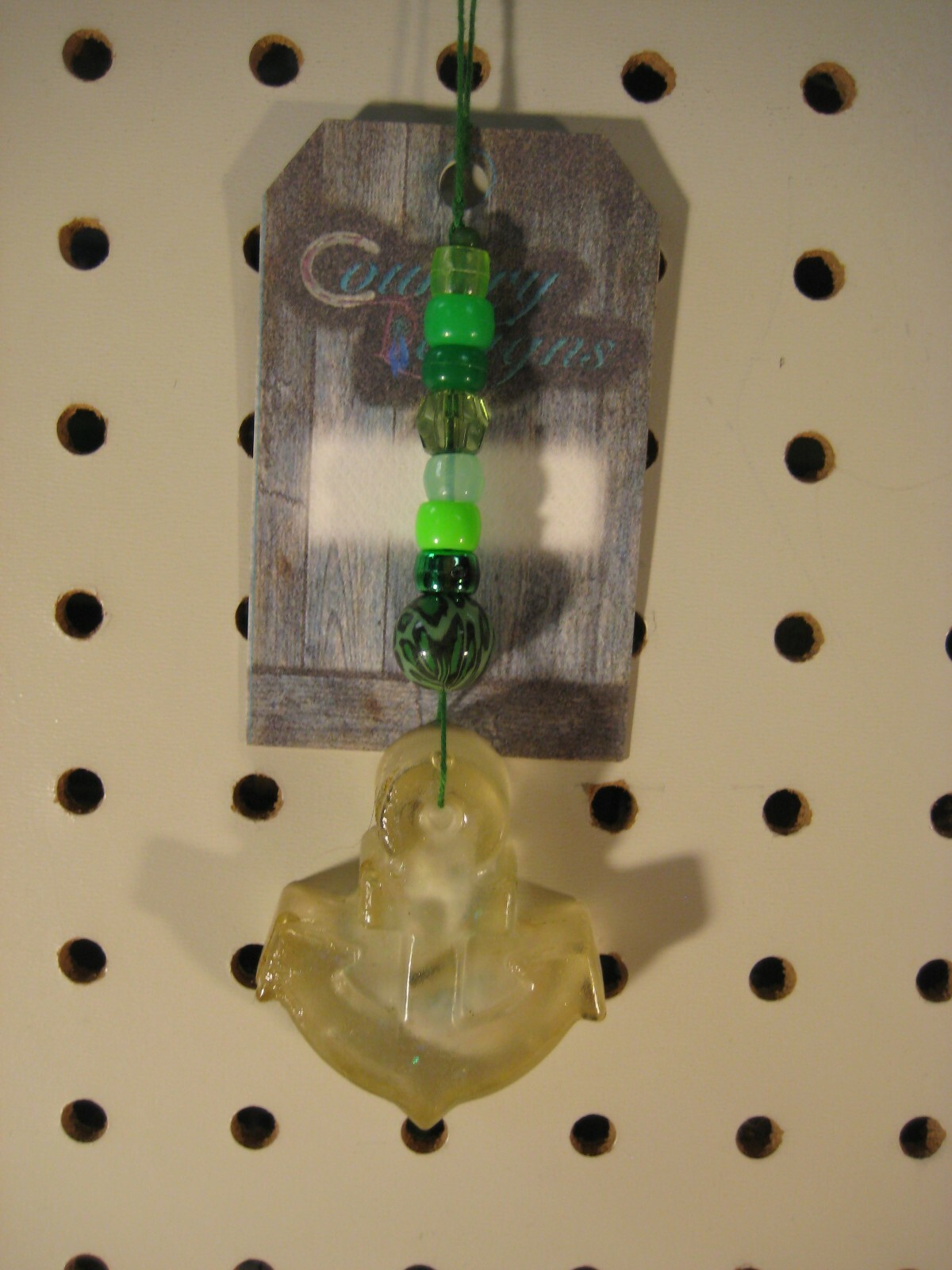 Handmade Resin Country Designs Hope Anchor Christmas Ornament w/Embedded Shells
