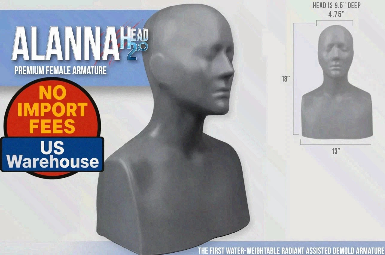 Monster Makers Alanna H2.0 Premium Full Armature Water Fillable Bust 17" NEW