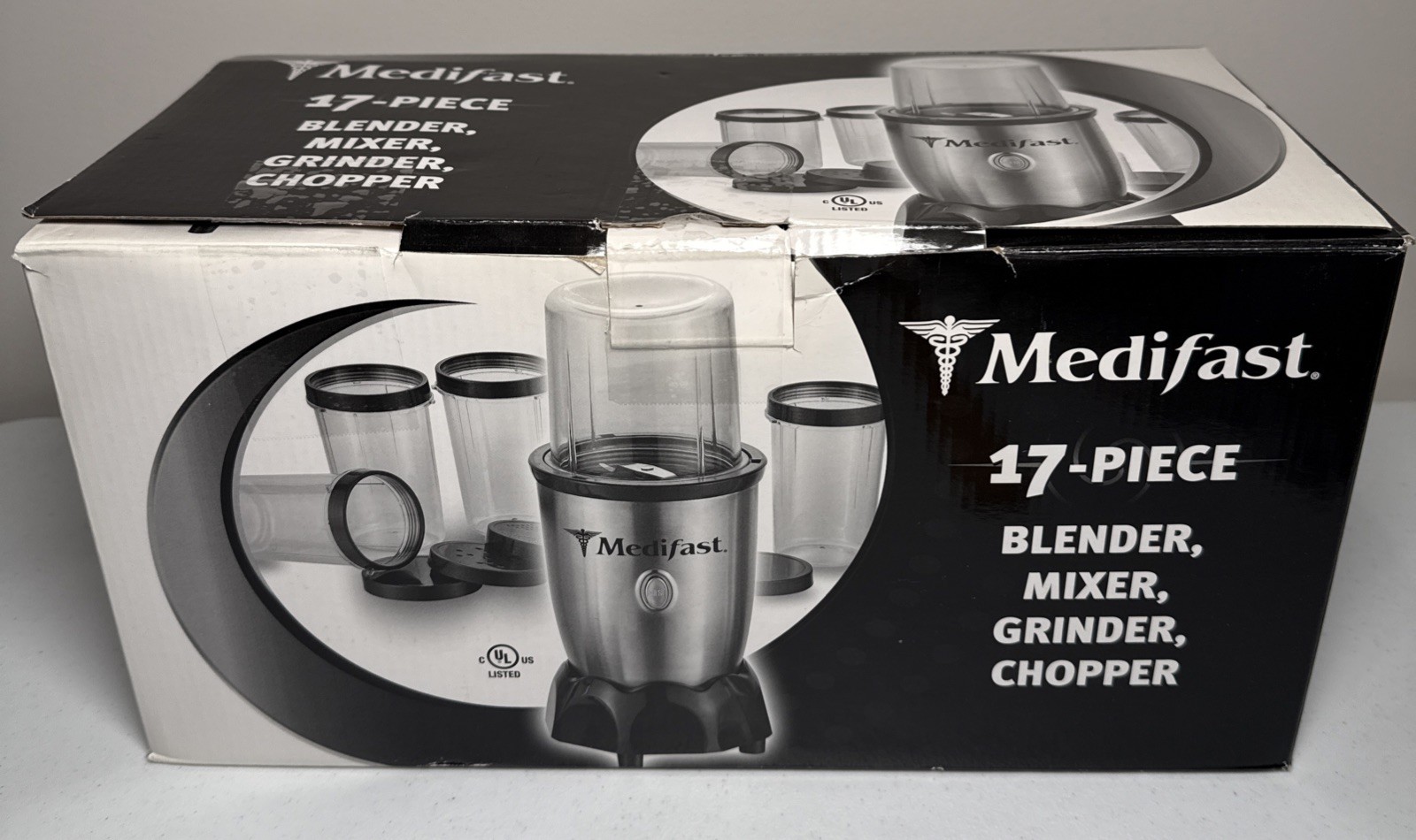 Medifast 16 Piece Blender, Mixer Grinder, Chopper, Open Box Includes Mugs Manual