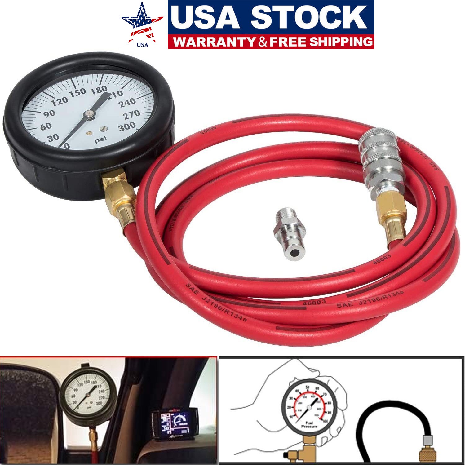 TU-32-20 For Cummins Diesel Fuel System Compucheck Pressure Test Port Test Gauge