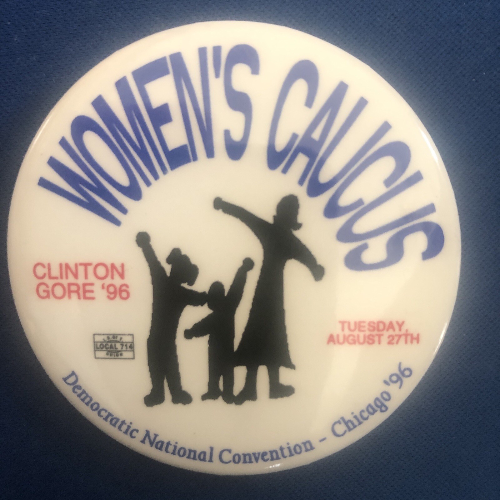 Women’s Caucus Clinton Gore ‘96 DNC Chicago  2 1/4” pinback button pin