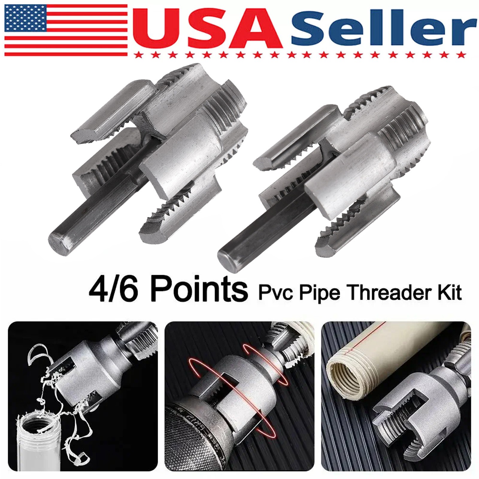 Integrated Internal & External Pipe ThreadingTool, PVC Pipe - Threader Kit USA