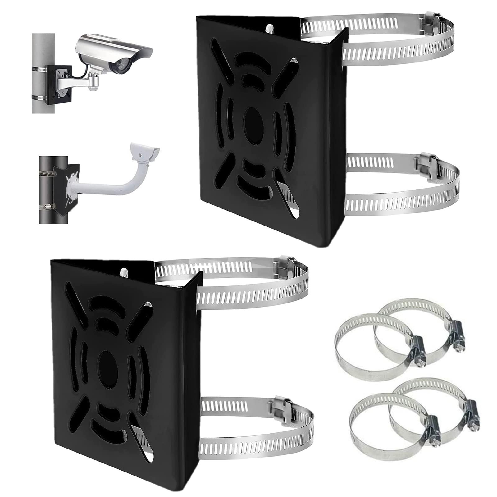 Universal Vertical Pole Mount Adapter for CCTV Security Camera - PTZ Dome Bracke