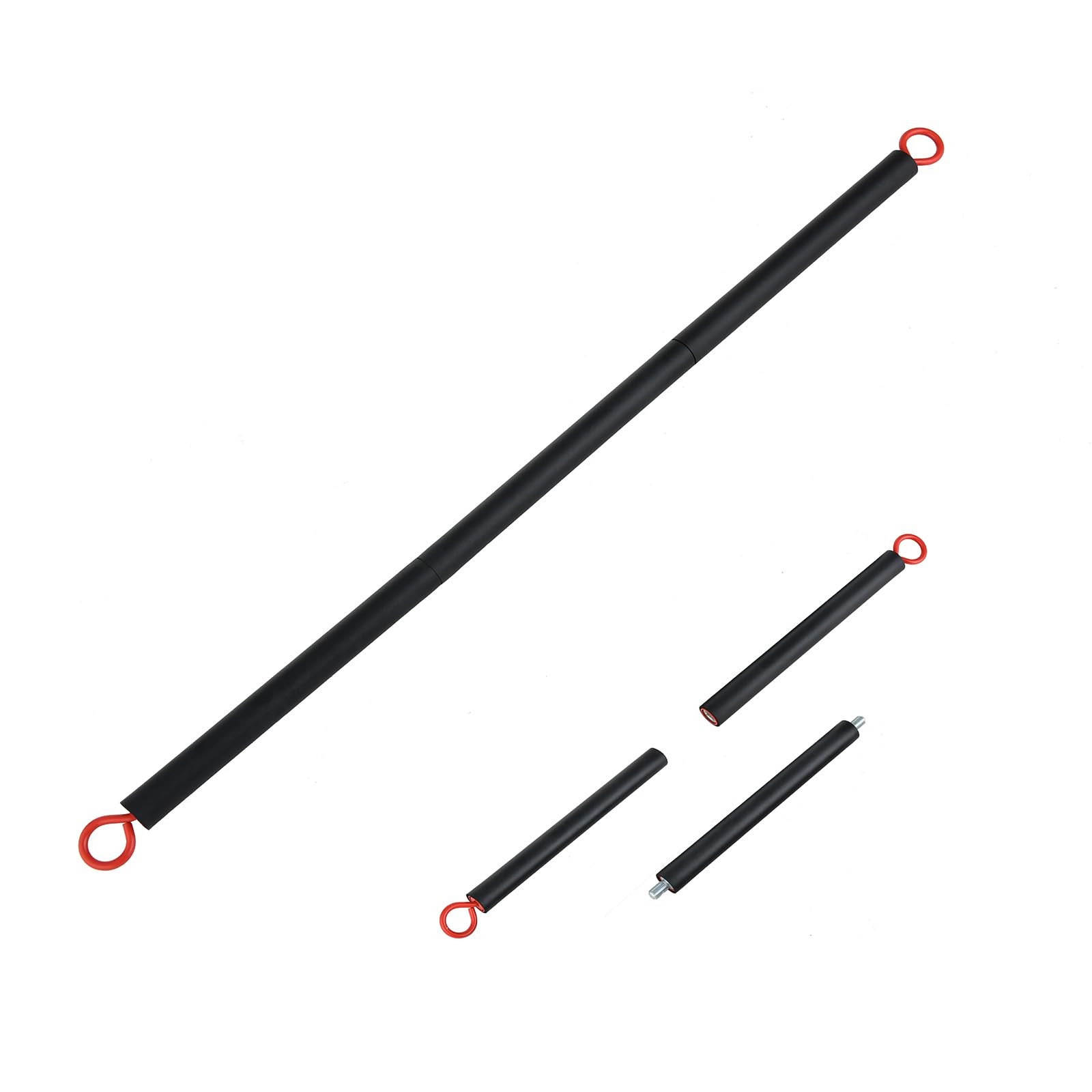 ENJOYFIT Resistance Band Bar for Fitness Portable Steel Pilates Workout Black
