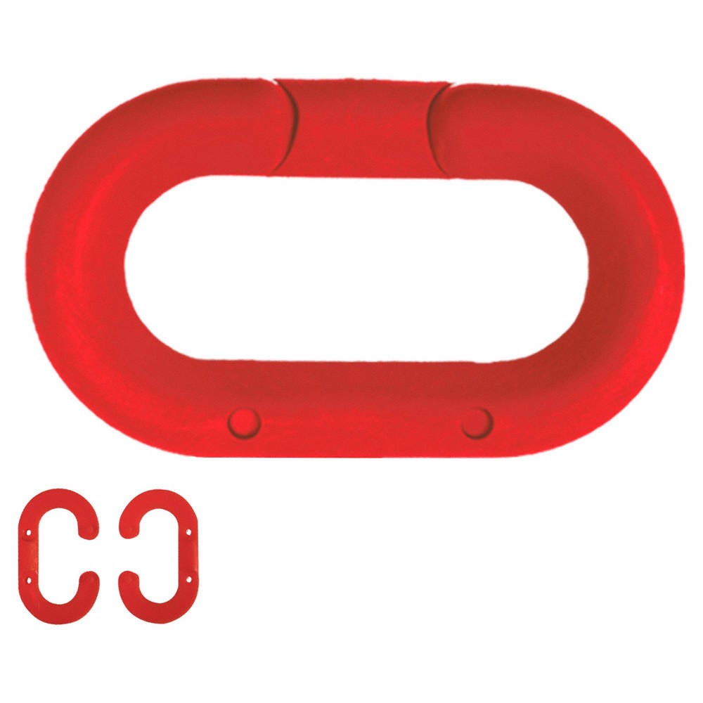 GRAINGER APPROVED 50705-10 Chain Link,Red,2" Size,Plastic,PK10 491A05