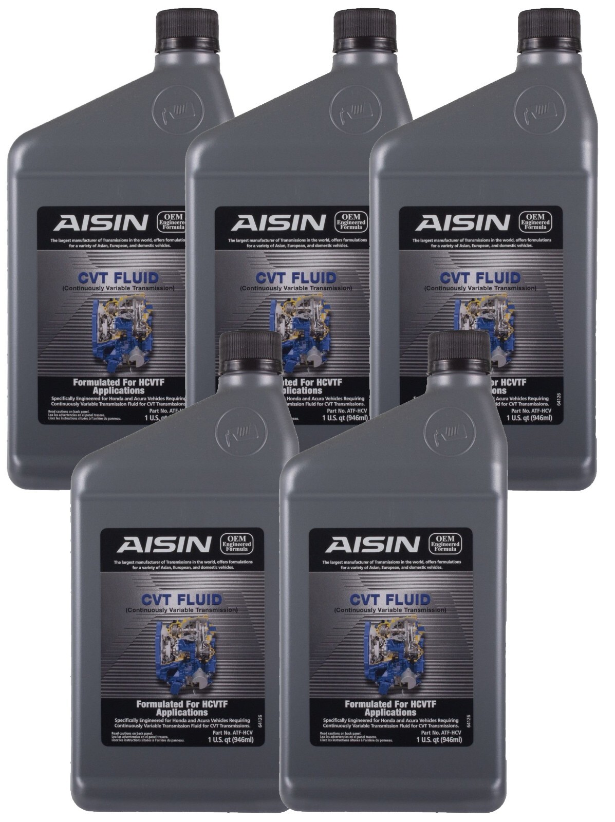Aisin 5 Quarts Auto Trans Fluid For Honda Accord Civic Fit Acura EL 5 x 1qt
