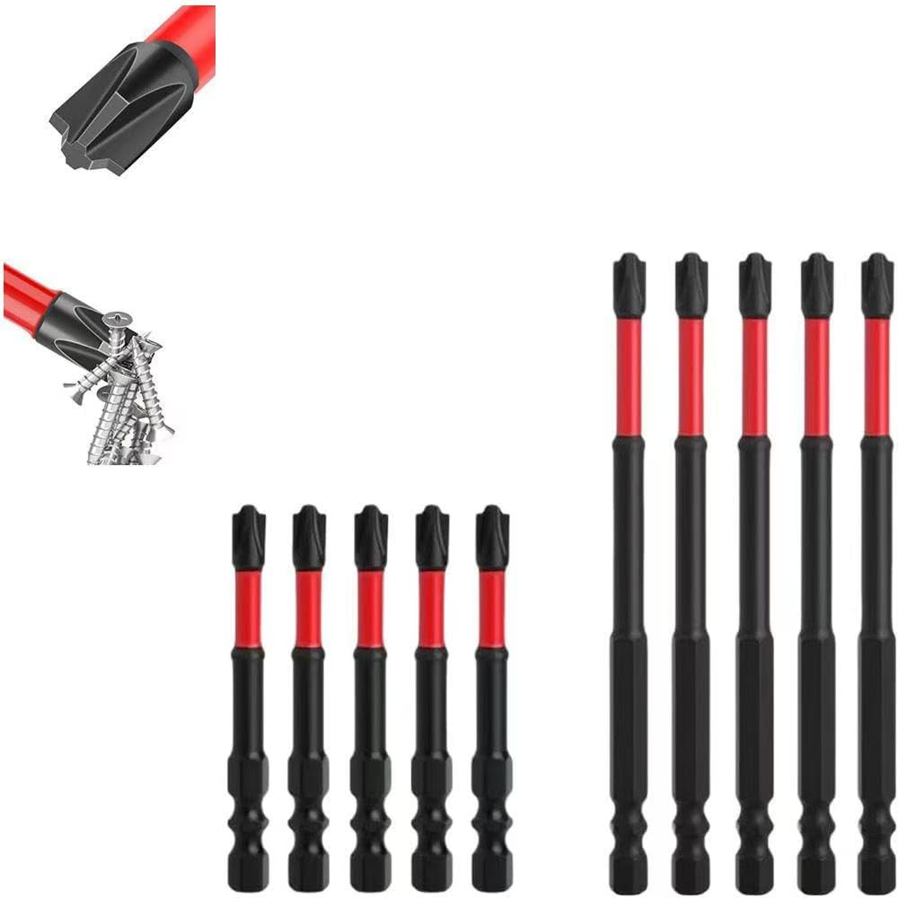 10pc FPH2 Impact Screwdriver Bit Set S2 Steel Magnetic Hex Shank for Electrician