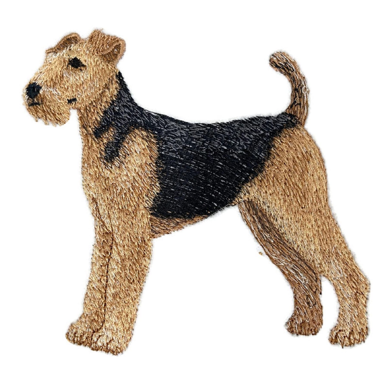 Amazing Custom Dog Portraits [Airedale] Embroidery IronOn/Sew Patch (4" x 3.5")[