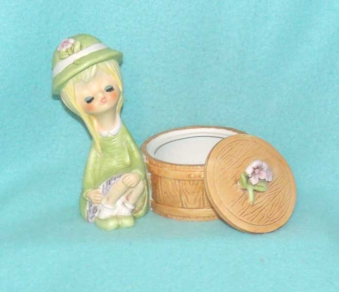Vintage 1960-70's Trinket Box with Pixie Girl