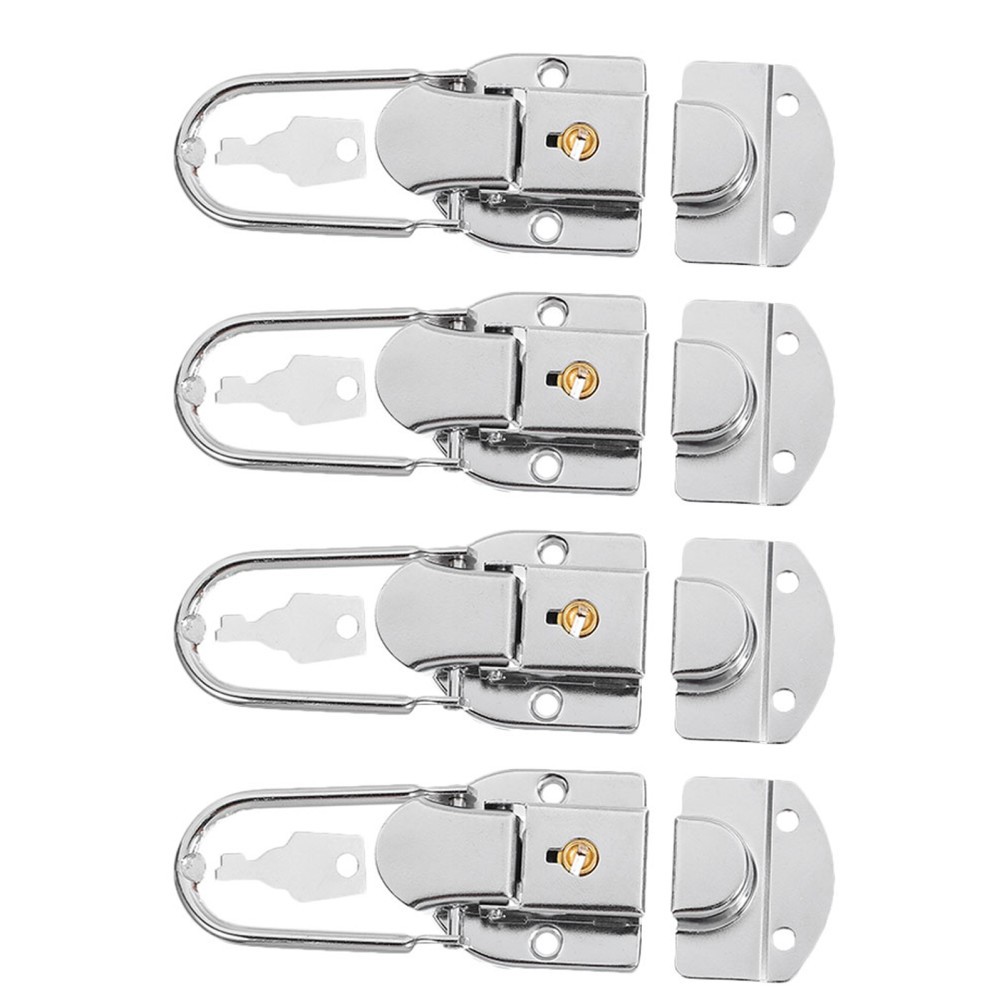 4Pcs Lockable Metal Box Clasp Latch for Wooden and Metal Storage Boxes