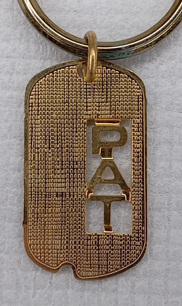Pat Name Gold Tone Keyring Personalized