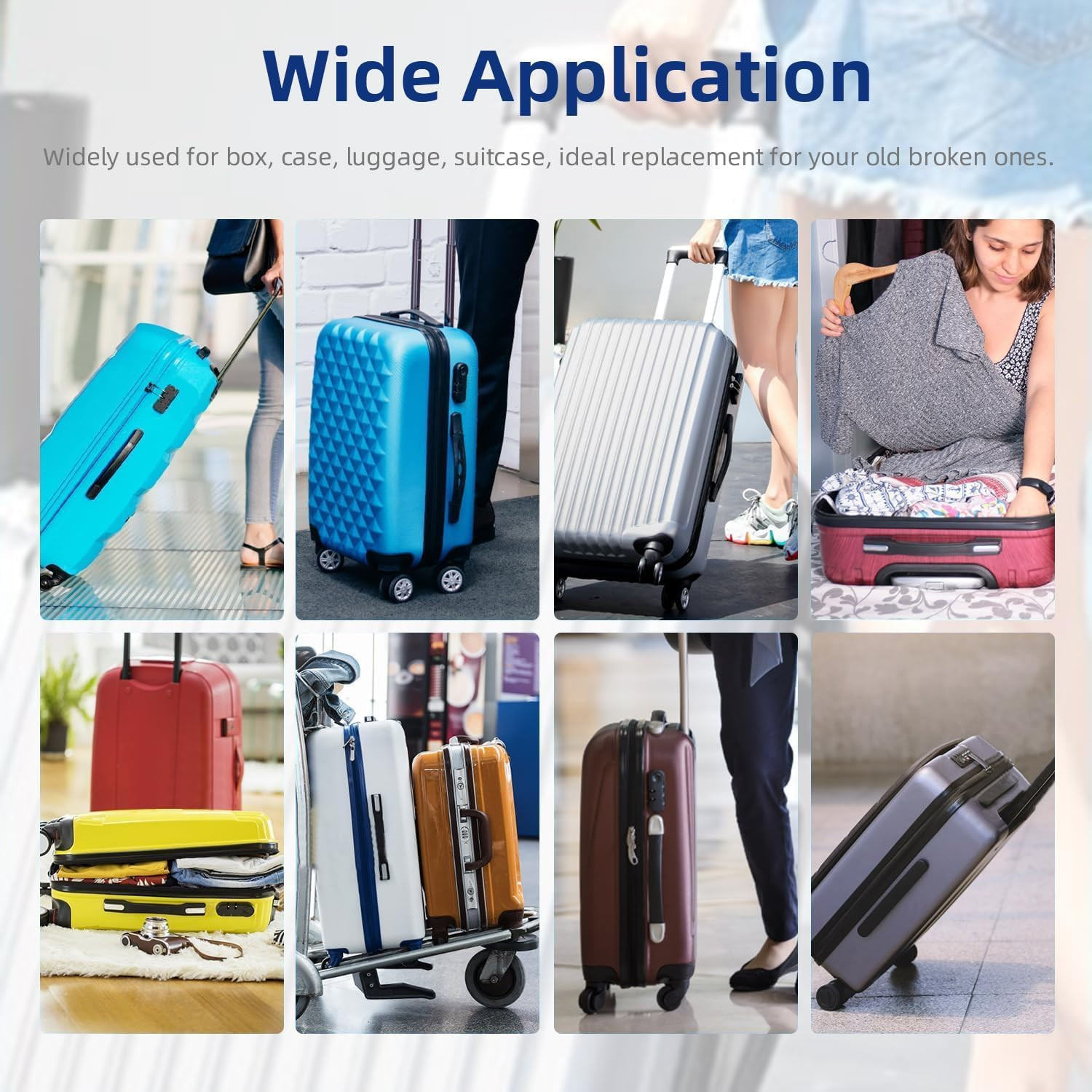 2Pcs Luggage Handle 9.06" X 0.98" (L X W) Plastic Pull Handle Grip Replacement 2