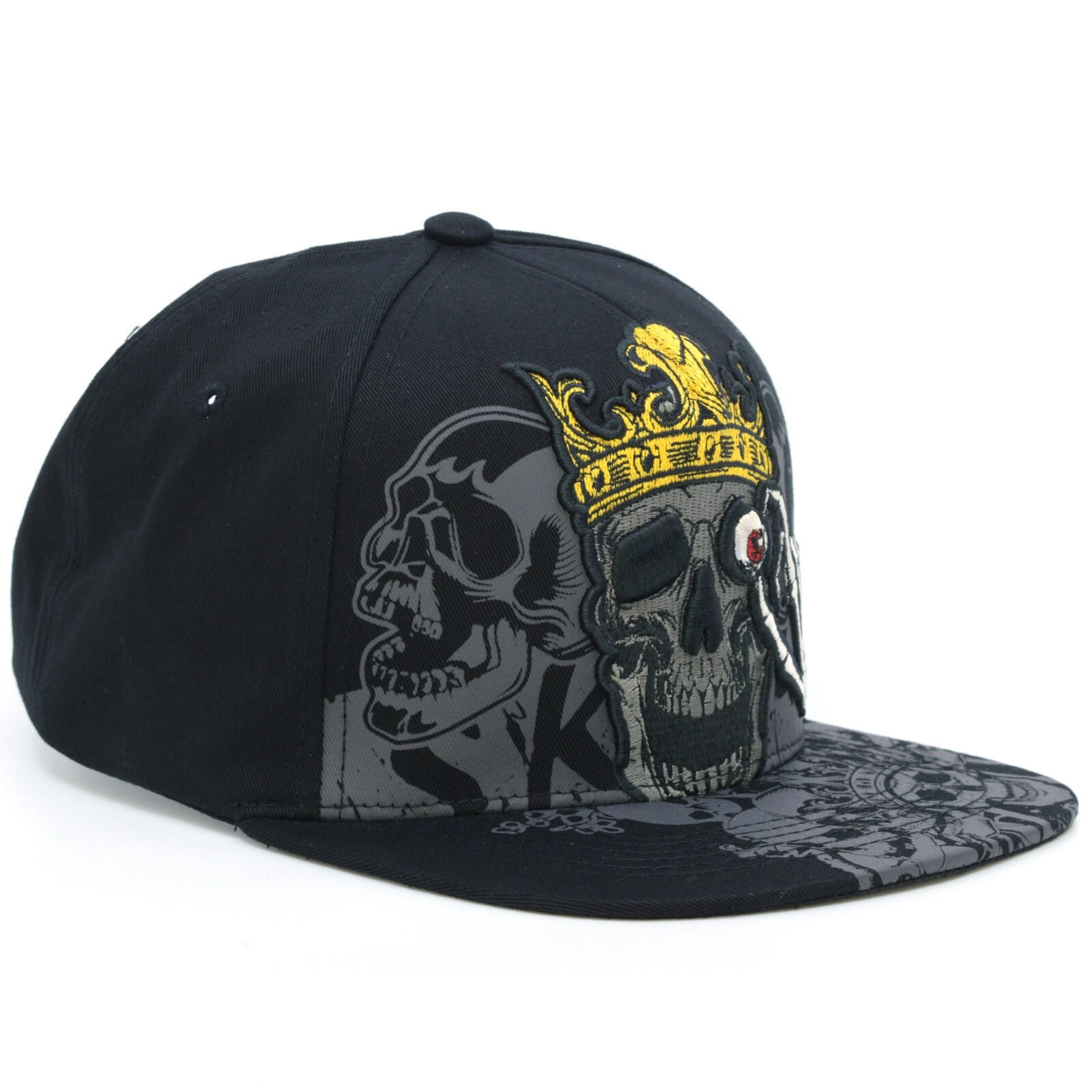 Skull King New TL Embroidery Snapback Hip Hop Hat Skulls Adult Adjustable Cap
